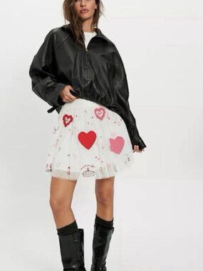 Free People Women’s Embroidered Tulle The Sketchbook Skirt Size XS NWT